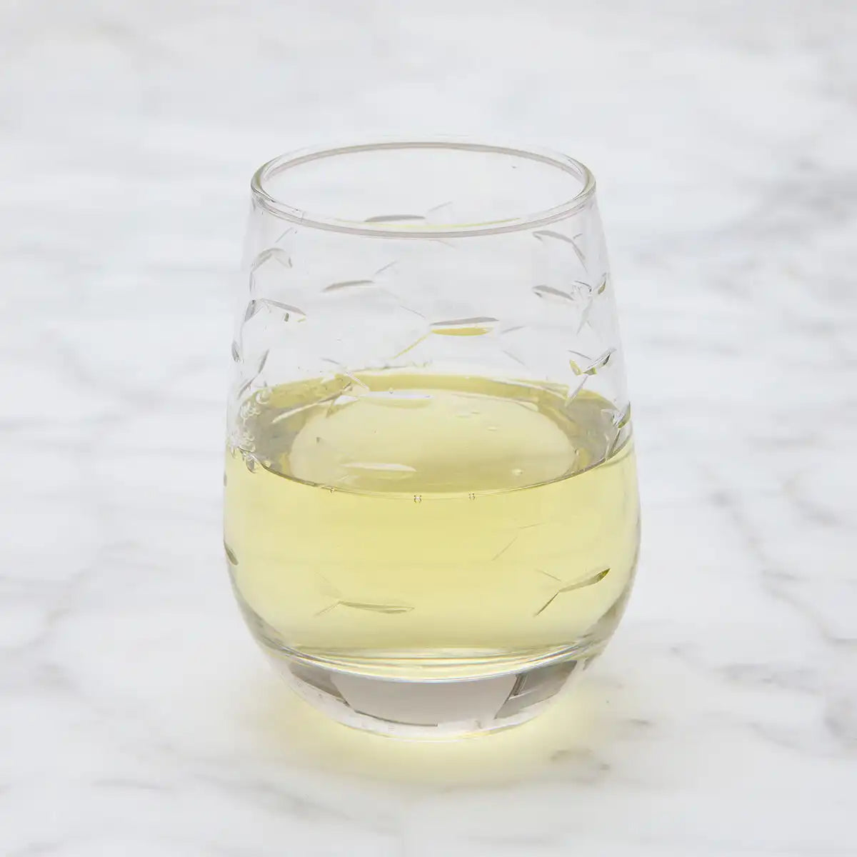 School of Fish Clear Stemless Wine Glass