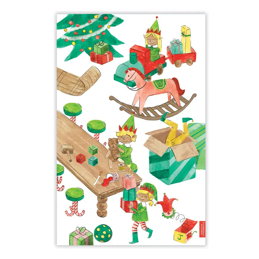 Santa's Workshop Tea Towel