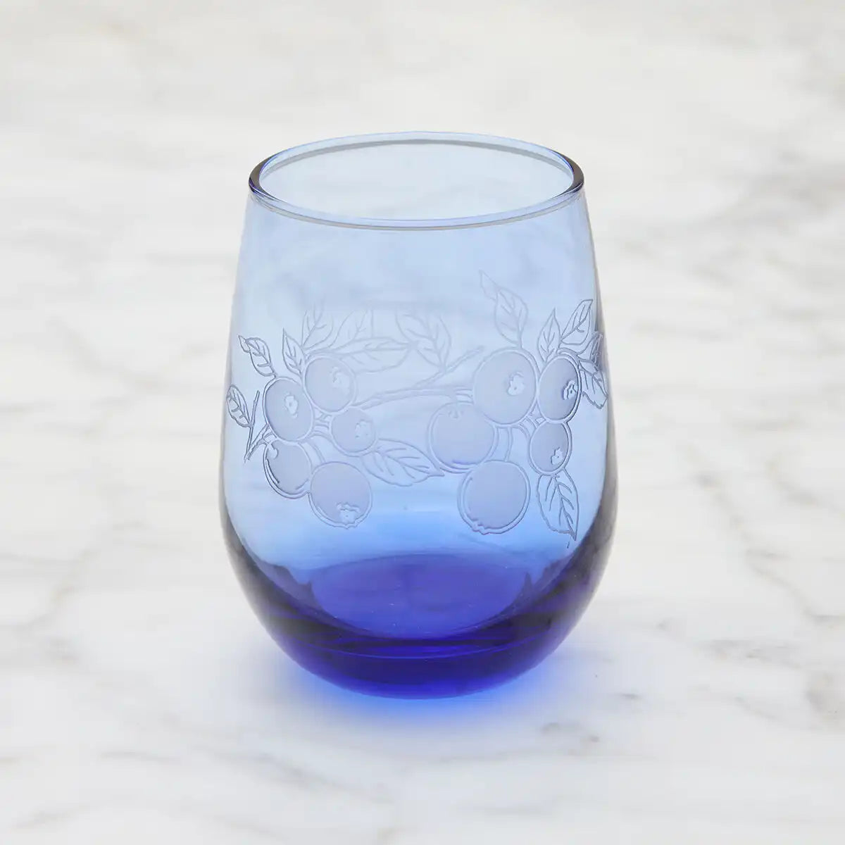 Blueberries Stemless Wine Glass