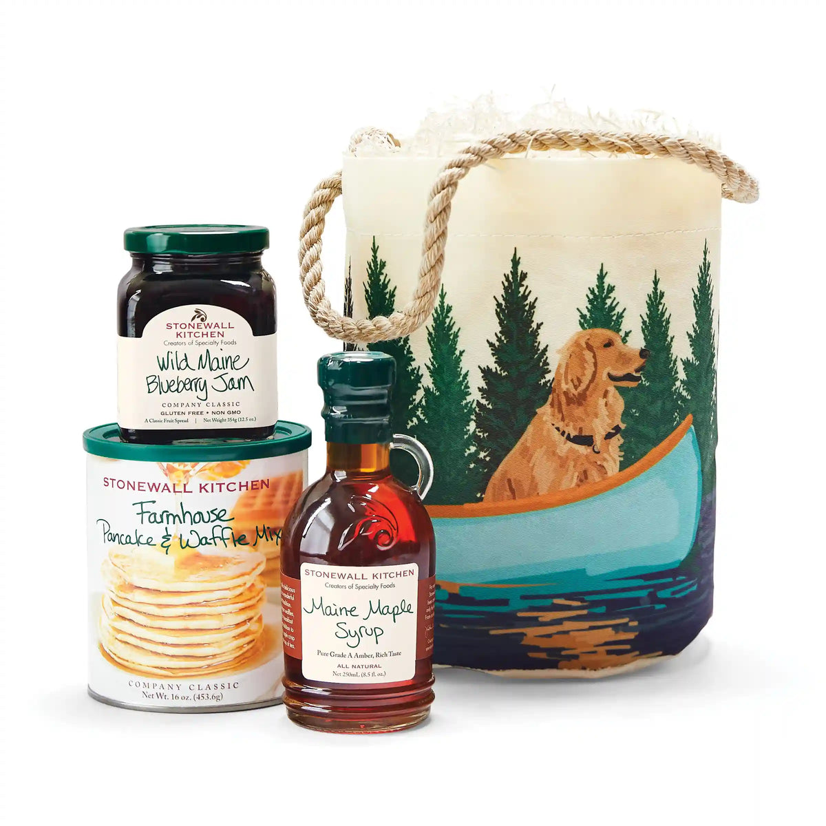 Sea Bags® Dog in Blue Canoe Bucket Bag Breakfast Gift